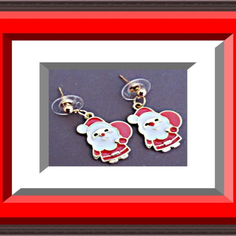 Santa Claus Design Dangle Earrings